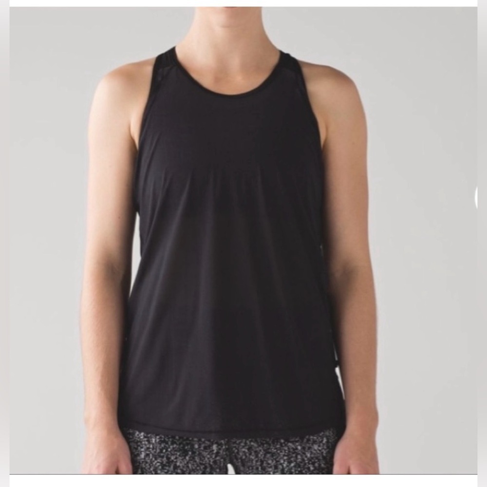 Lululemon Fit Physique Black Suited Print Tank Top Size 6